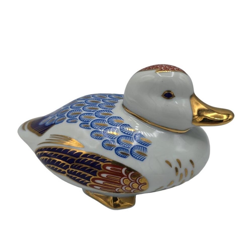 Vintage Porcelain Tapestry Collection Sitting Duck, Gold Accents, Made in Japan